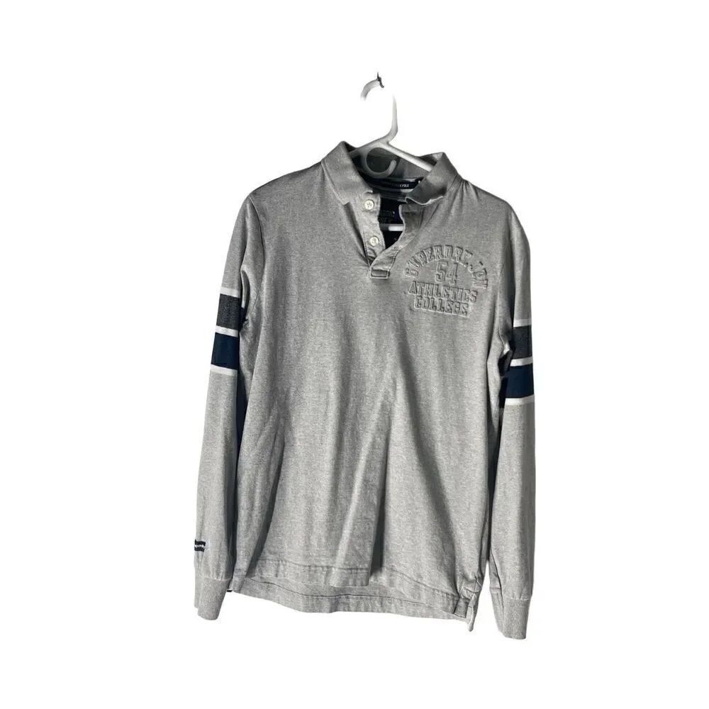 Superdry Classic Long Sleeve Stripe Embossed Polo Shirt